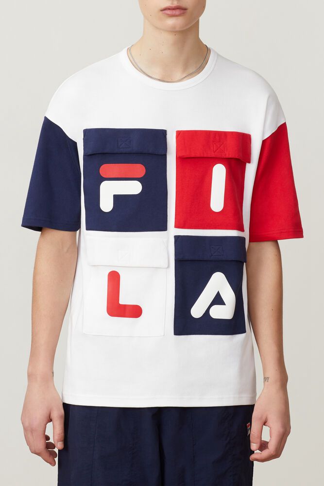 Fila T-Shirt Hakon Mens White - India GNA-953461